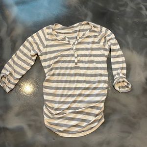 Motherhood Maternity striped Henley style blouse size medium
